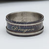 Stainless Steel Mens Ring, Flower and Heart Design, Polished, Black Rhodium Finish, 01.63.0709.06 (Size 6)