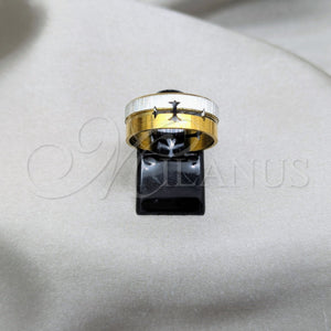 Stainless Steel Ring — Mens Ring Polished Two Tone 01.63. Size 8 — main product view — SKU 161278 | Acero Inoxidable anillo — para hombre Ring pulido Two Tone 01.63. Size 8 — SKU 161278