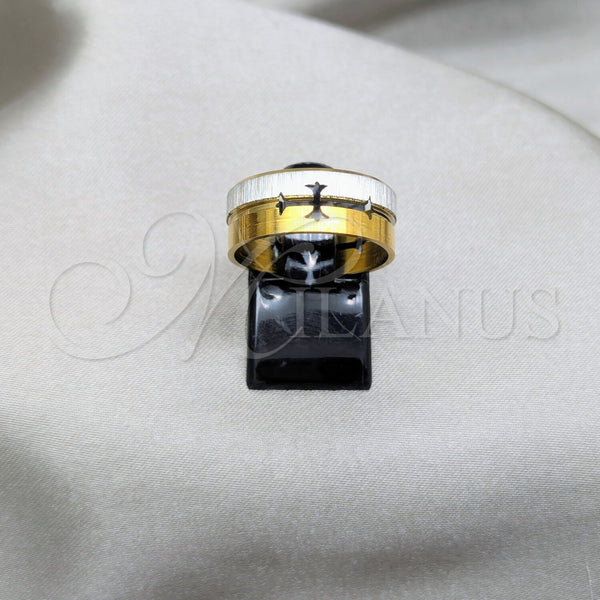Stainless Steel Ring — Mens Ring Polished Two Tone 01.63. Size 8 — main product view — SKU 161278 | Acero Inoxidable anillo — para hombre Ring pulido Two Tone 01.63. Size 8 — SKU 161278