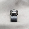 Stainless Steel Mens Ring, Elephant and Star Design, Polished, Black Rhodium Finish, 01.63.0709.07 (Size 7)