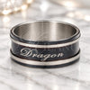 Stainless Steel Mens Ring, Star and Skull Design, Polished, Black Rhodium Finish, 01.63.0709.08 (Size 8)