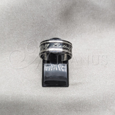 Stainless Steel Mens Ring, Scorpion and Star Design, Polished, Black Rhodium Finish, 01.63.0709.10 (Size 10)