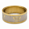 Stainless Steel Mens Ring, Polished, Golden Finish, 01.63.0711.06 (Size 6)
