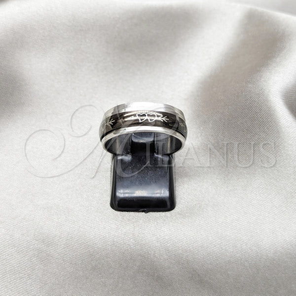 Stainless Steel Mens Ring, Star and Skull Design, Polished, Two Tone, 01.63.0710.07 (Size 7)