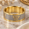 Stainless Steel Mens Ring, Scorpion and Dragon-Fly Design, Polished, Golden Finish, 01.63.0711.10 (Size 10)
