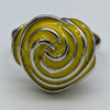 Stainless Steel Elegant Ring, Flower Design, Yellow Enamel Finish, Two Tone, 01.63.0712.07 (Size 7)