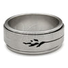 Stainless Steel Mens Ring, Double and Heart Design, Matte Finish, Steel Finish, 01.63.0693.09 (Size 9) for wholesale, main product view