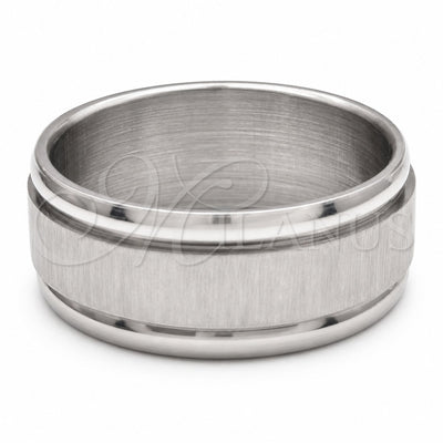 Stainless Steel Mens Ring, Brushed Finish, Rhodium Finish, 01.63.0713.07 (Size 7) for wholesale, main product view