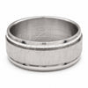 Stainless Steel Mens Ring, Brushed Finish, Rhodium Finish, 01.63.0713.07 (Size 7)