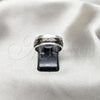 Stainless Steel Mens Ring, Double Design, Polished, Two Tone, 01.63.0710.10 (Size 10)