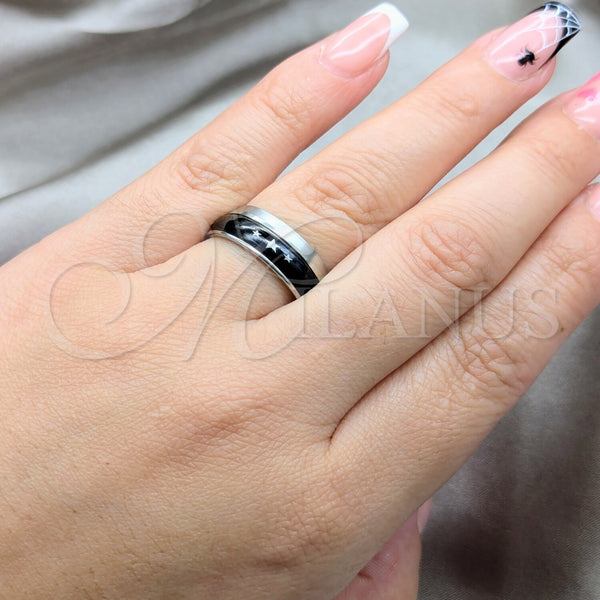 Stainless Steel Ring — Mens Ring Heart and Double Design Polished Two — alternate product view — SKU 161302 | Acero Inoxidable anillo — para hombre Ring corazón and Double diseño pulido Two — SKU 161302