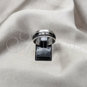 Stainless Steel Ring — Mens Ring Heart and Double Design Polished Two — main product view — SKU 161302 | Acero Inoxidable anillo — para hombre Ring corazón and Double diseño pulido Two — SKU 161302