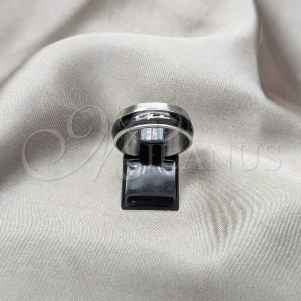 Stainless Steel Ring — Mens Ring Heart and Double Design Polished Two — main product view — SKU 161302 | Acero Inoxidable anillo — para hombre Ring corazón and Double diseño pulido Two — SKU 161302