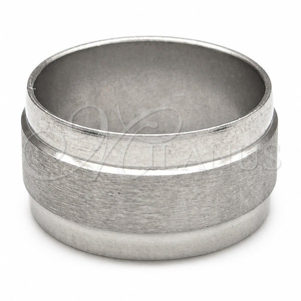 Stainless Steel Mens Ring, Brushed Finish, Rhodium Finish, 01.63.0714.07 (Size 7)