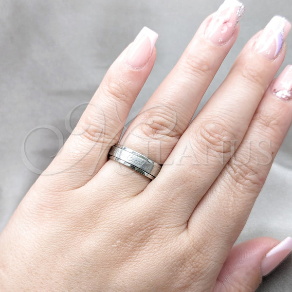 Stainless Steel Ring — Mens Ring Duo Design Polished 01.63. Size 7 — alternate product view — SKU 161305 | Acero Inoxidable anillo — para hombre Ring Duo diseño pulido 01.63. Size 7 — SKU 161305