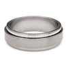Stainless Steel Mens Ring, Duo Design, Polished, Rhodium Finish, 01.63.0740.07 (Size 7)