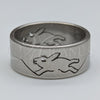 Stainless Steel Mens Ring, Flower and Butterfly Design, Polished, Steel Finish, 01.63.0715.05 (Size 5)
