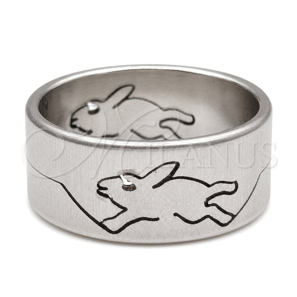 Stainless Steel Ring — Mens Ring Flower and Butterfly Design Polished 01.63. — main product view — SKU 161307 | Acero Inoxidable anillo — para hombre Ring flor and mariposa diseño pulido 01.63. — SKU 161307