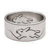 Stainless Steel Mens Ring, Flower and Butterfly Design, Polished, Steel Finish, 01.63.0715.05 (Size 5)