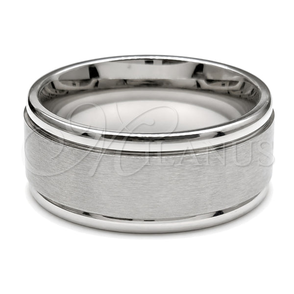 Stainless Steel Mens Ring, Black Polished, Steel Finish, 01.63.0695.05 (Size 5)