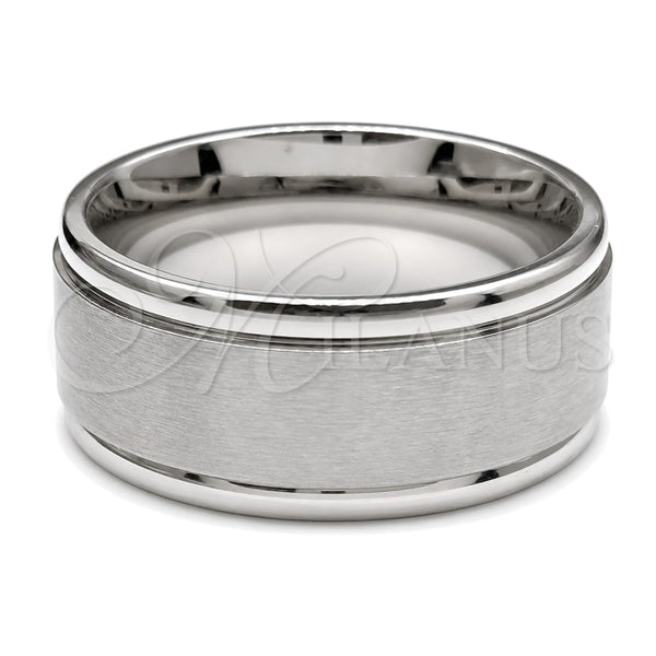 Stainless Steel Mens Ring, Black Polished, Steel Finish, 01.63.0695.05 (Size 5)