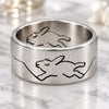 Stainless Steel Mens Ring, Star and Love Design, Polished, Steel Finish, 01.63.0715.07 (Size 7)