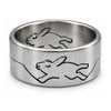 Stainless Steel Mens Ring, Star and Love Design, Polished, Steel Finish, 01.63.0715.07 (Size 7)