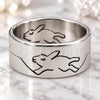 Stainless Steel Mens Ring, Duo and Skull Design, Polished, Steel Finish, 01.63.0715.10 (Size 10)