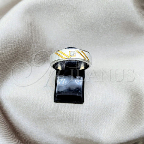 Stainless Steel Mens Ring, Matte Finish, Two Tone, 01.63.0717.08