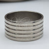 Stainless Steel Mens Ring, Polished, Rhodium Finish, 01.63.0718.06 (Size 6)