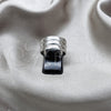 Stainless Steel Mens Ring, Polished, Rhodium Finish, 01.63.0718.06 (Size 6)
