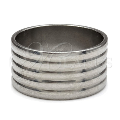 Stainless Steel Mens Ring, Polished, Rhodium Finish, 01.63.0718.08 (Size 8) for wholesale, main product view