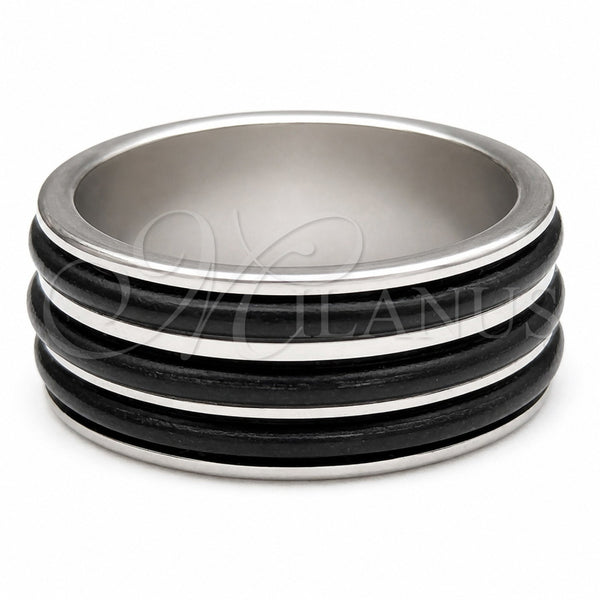 Stainless Steel Mens Ring, Elastic, Two Tone, 01.63.0719.05 (Size 5)