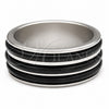 Stainless Steel Mens Ring, Elastic, Two Tone, 01.63.0719.05 (Size 5)