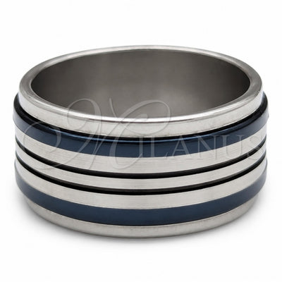 Stainless Steel Mens Ring, Black Enamel Finish, Two Tone, 01.63.0722.07 (Size 7) for wholesale, main product view