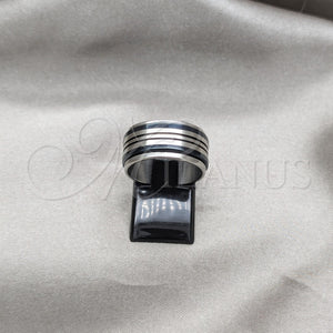 Stainless Steel Ring — Mens Ring Black Enamel Two Tone 01.63. Size — main product view — SKU 161331 | Acero Inoxidable anillo — para hombre Ring negro Enamel Two Tone 01.63. Size — SKU 161331
