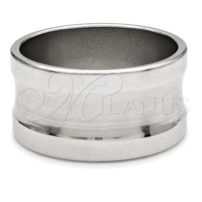 Stainless Steel Mens Ring, Black Polished, Steel Finish, 01.63.0723.07 (Size 7)
