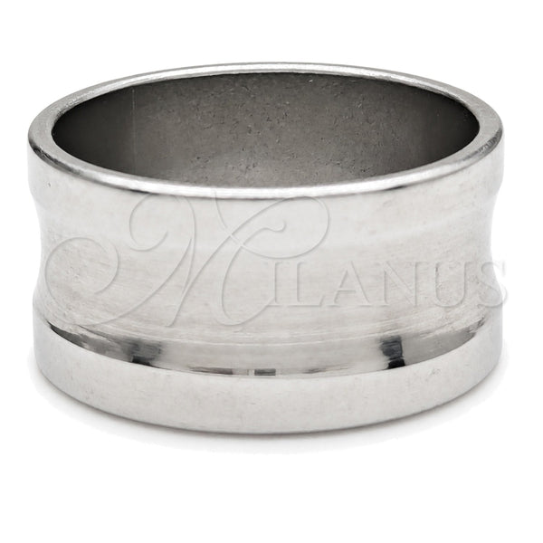 Stainless Steel Mens Ring, Black Polished, Steel Finish, 01.63.0723.07 (Size 7)