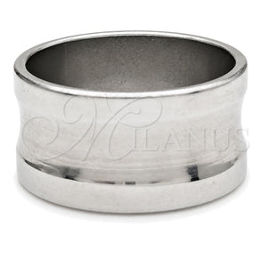 Stainless Steel Mens Ring, Black Polished, Steel Finish, 01.63.0723.07 (Size 7)