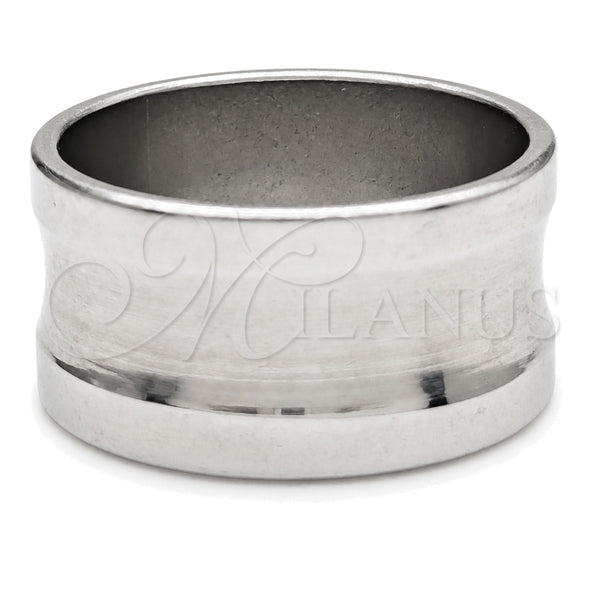 Stainless Steel Mens Ring, Black Polished, Steel Finish, 01.63.0723.07 (Size 7)