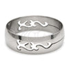 Stainless Steel Mens Ring, Black Polished, Steel Finish, 01.63.0724.08 (Size 8)