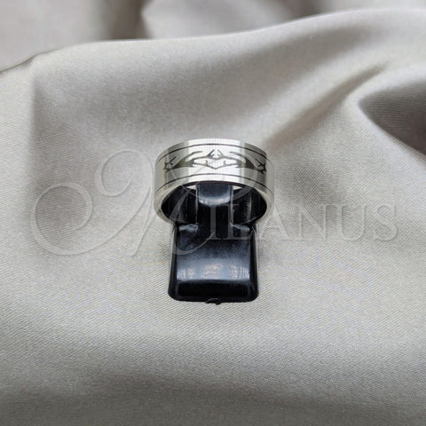 Stainless Steel Mens Ring, Black Brushed Finish, Steel Finish, 01.63.0725.07