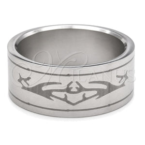 Stainless Steel Mens Ring, Black Brushed Finish, Steel Finish, 01.63.0725.07 (Size 7)