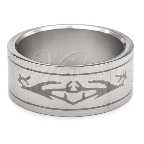 Stainless Steel Mens Ring, Black Brushed Finish, Steel Finish, 01.63.0725.07 (Size 7)