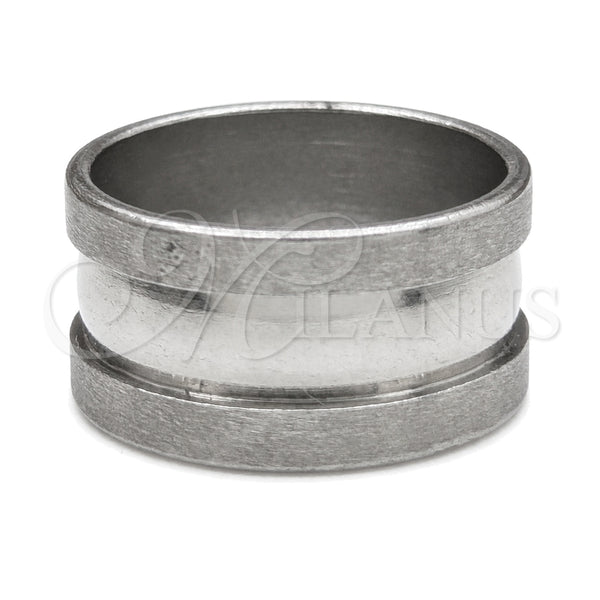 Stainless Steel Mens Ring, Black Brushed Finish, Steel Finish, 01.63.0726.06 (Size 6)