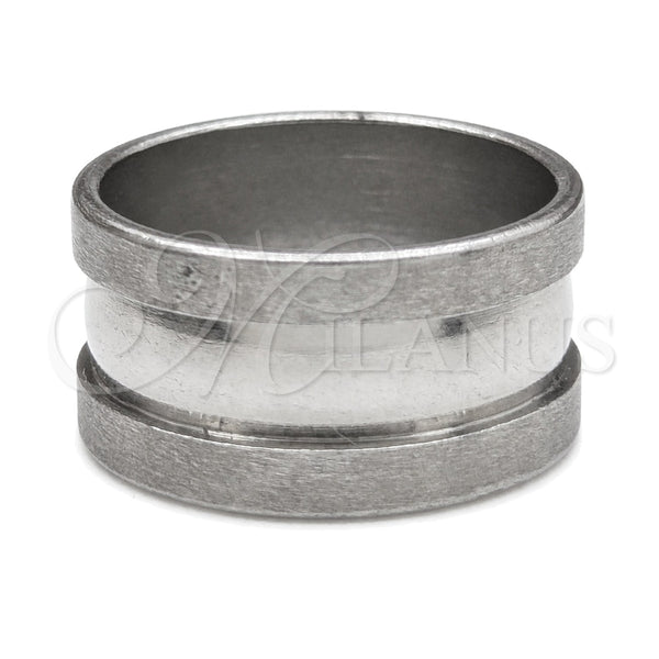 Stainless Steel Mens Ring, Black Brushed Finish, Steel Finish, 01.63.0726.06 (Size 6)