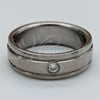 Stainless Steel Mens Ring, with White Crystal, Polished, Steel Finish, 01.63.0727.07 (Size 7)