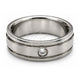 Stainless Steel Mens Ring, with White Crystal, Polished, Steel Finish, 01.63.0727.07 (Size 7)