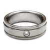Stainless Steel Mens Ring, with White Crystal, Polished, Steel Finish, 01.63.0727.07 (Size 7)