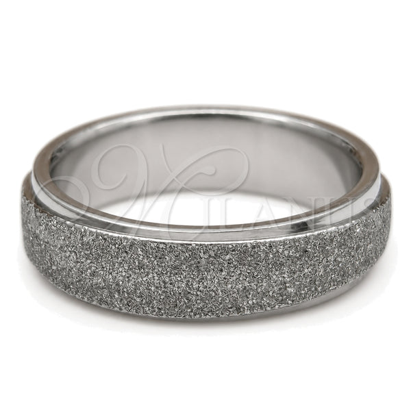 Stainless Steel Mens Ring, Brushed Finish, Steel Finish, 01.63.0728.05 (Size 5)